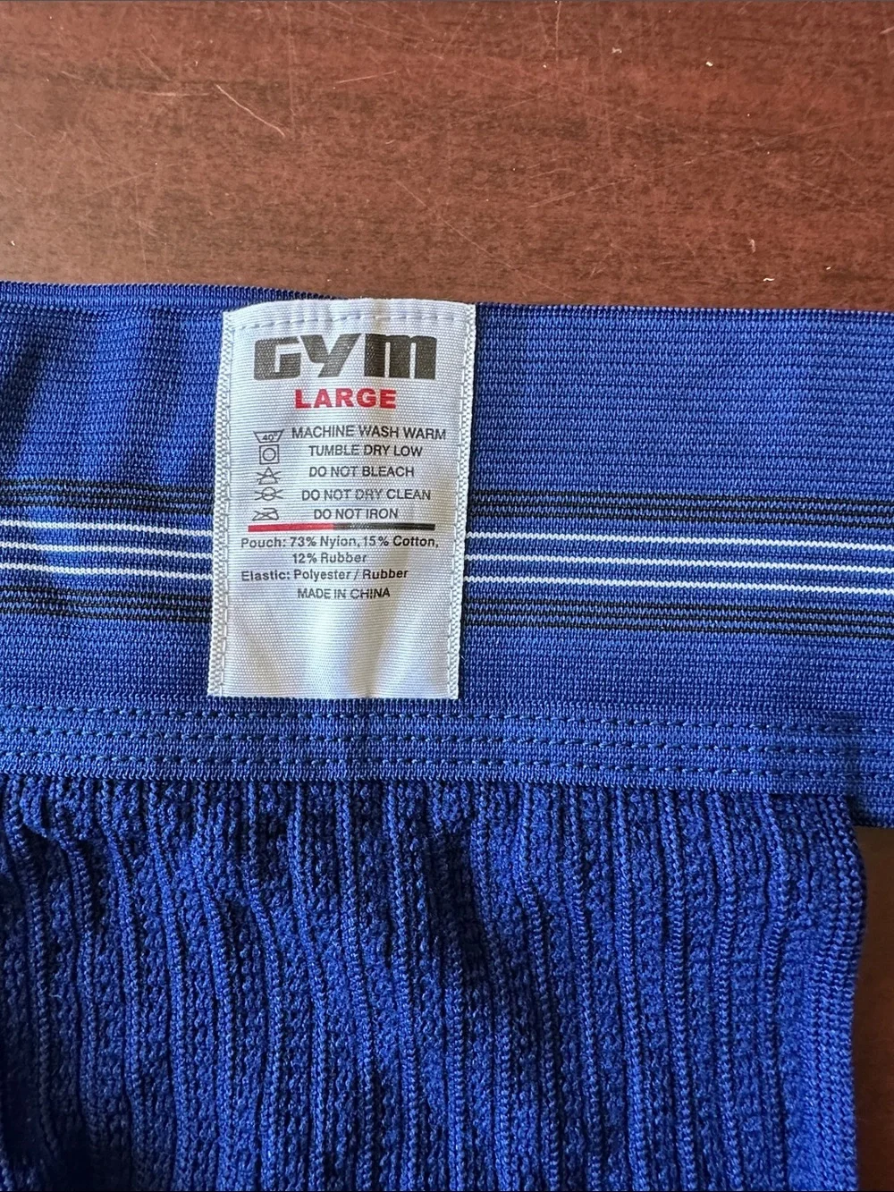 Classic Blue Ribbed Athletic Jockstrap - Large